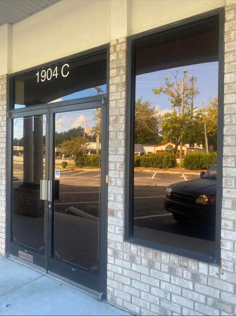 Storefront glazing and entry